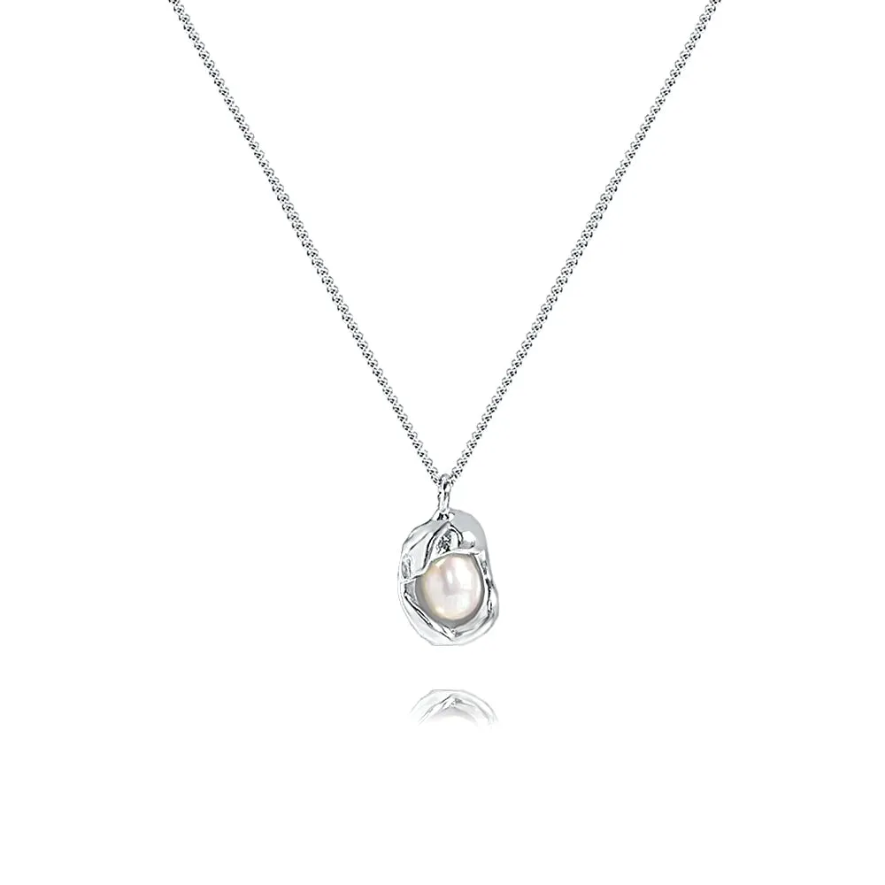 Real Pearl Drop Necklace for Women Created with 925 Sterling Silver