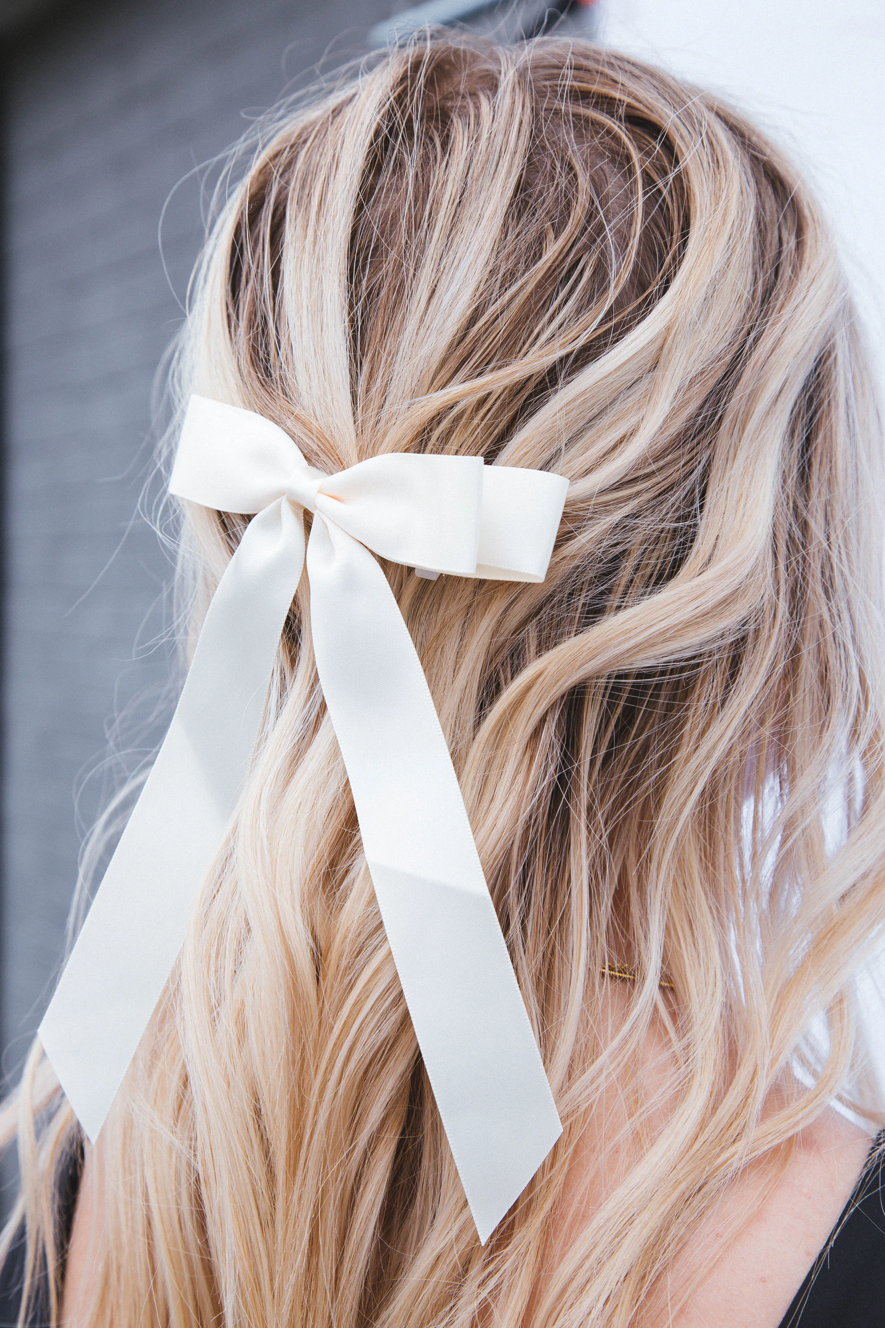 Ribbon Bow Hair Clip, Ivory