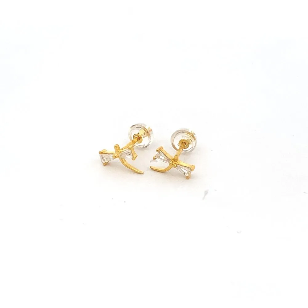 Silverworks Set of Dragonfly, Flower and Pearl Dainty Gold Stud Earrings - MicroStud Collection S738