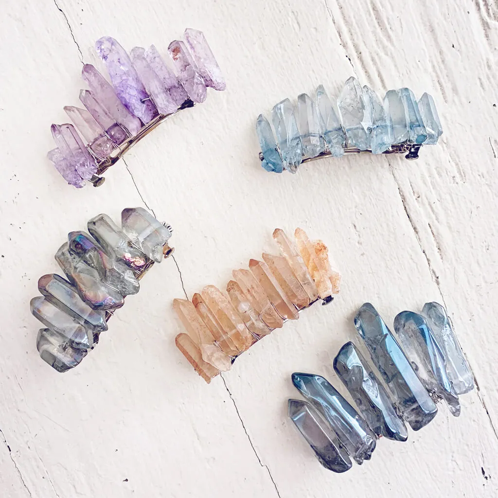 siren's call // quartz crystal hair clip barrette