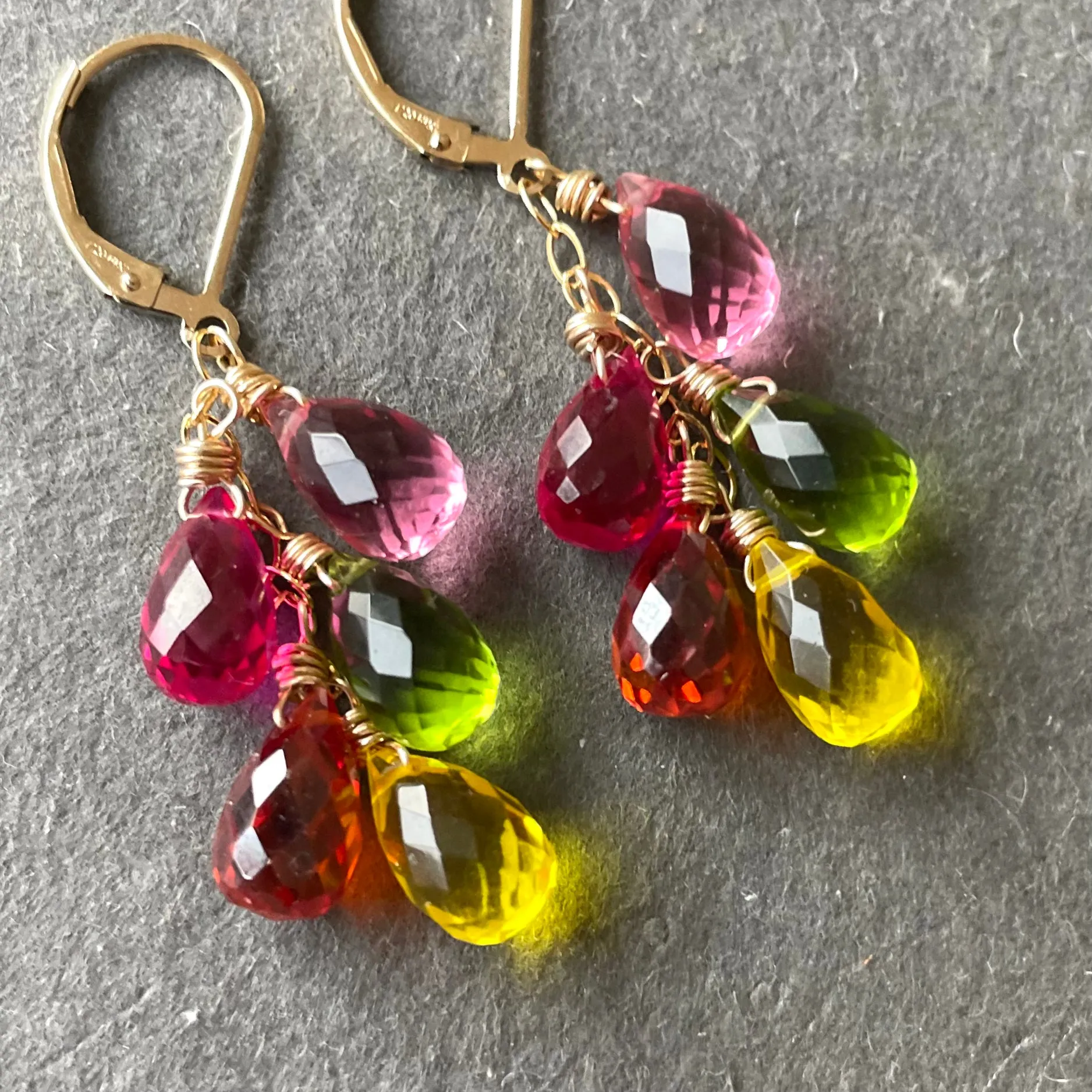 Spring Gala Rainbow Earrings, metal options