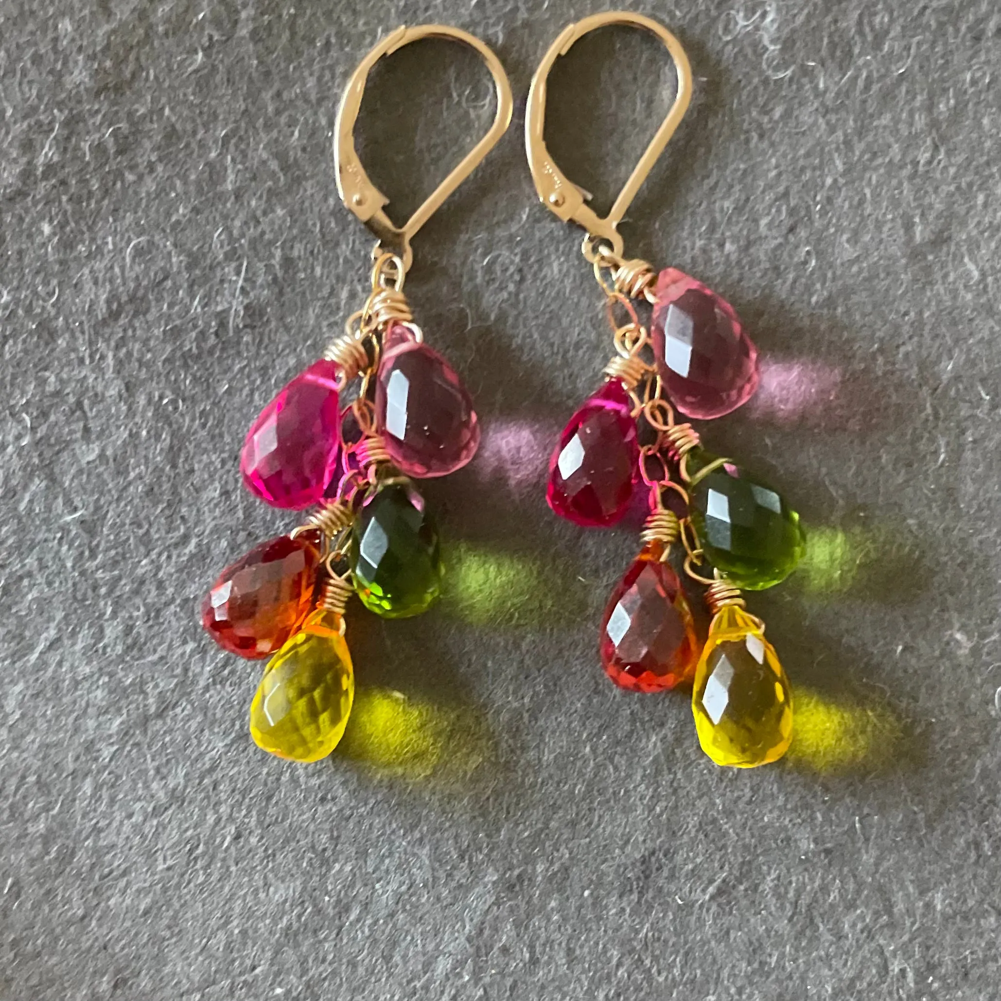 Spring Gala Rainbow Earrings, metal options