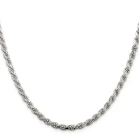 Sterling Silver 4.25mm Diamond-Cut Rope Chain