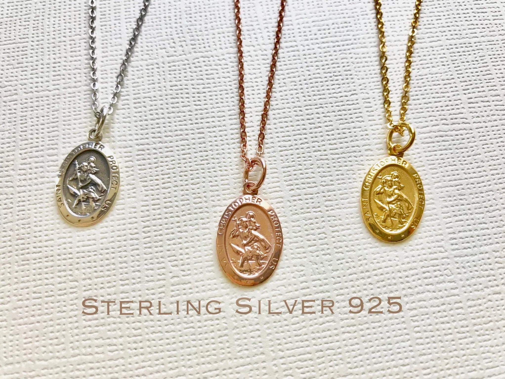 Sterling Silver St. Christopher necklace, Traveler's Necklace, Protection Necklace, Gold Medallion Necklace, Traveling Saint Necklace