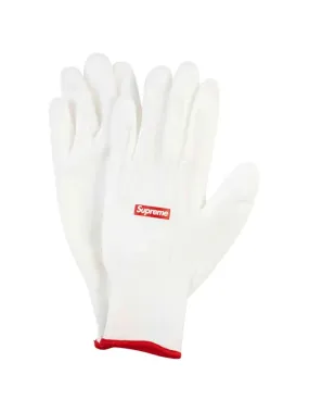 Supreme Rubberized Gloves White Red (FW20)