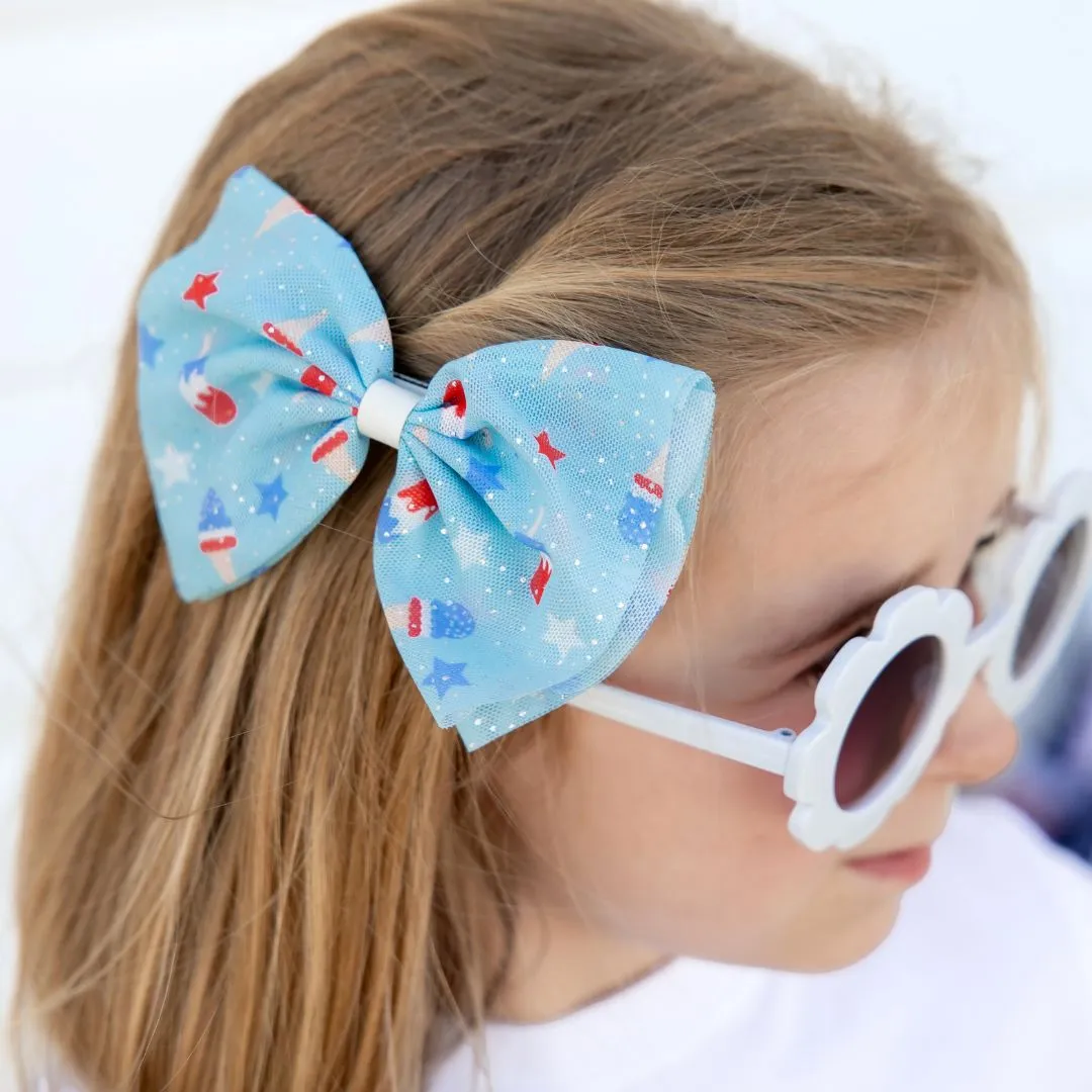 Sweet Wink Bomb Pop Tulle Bow Clip