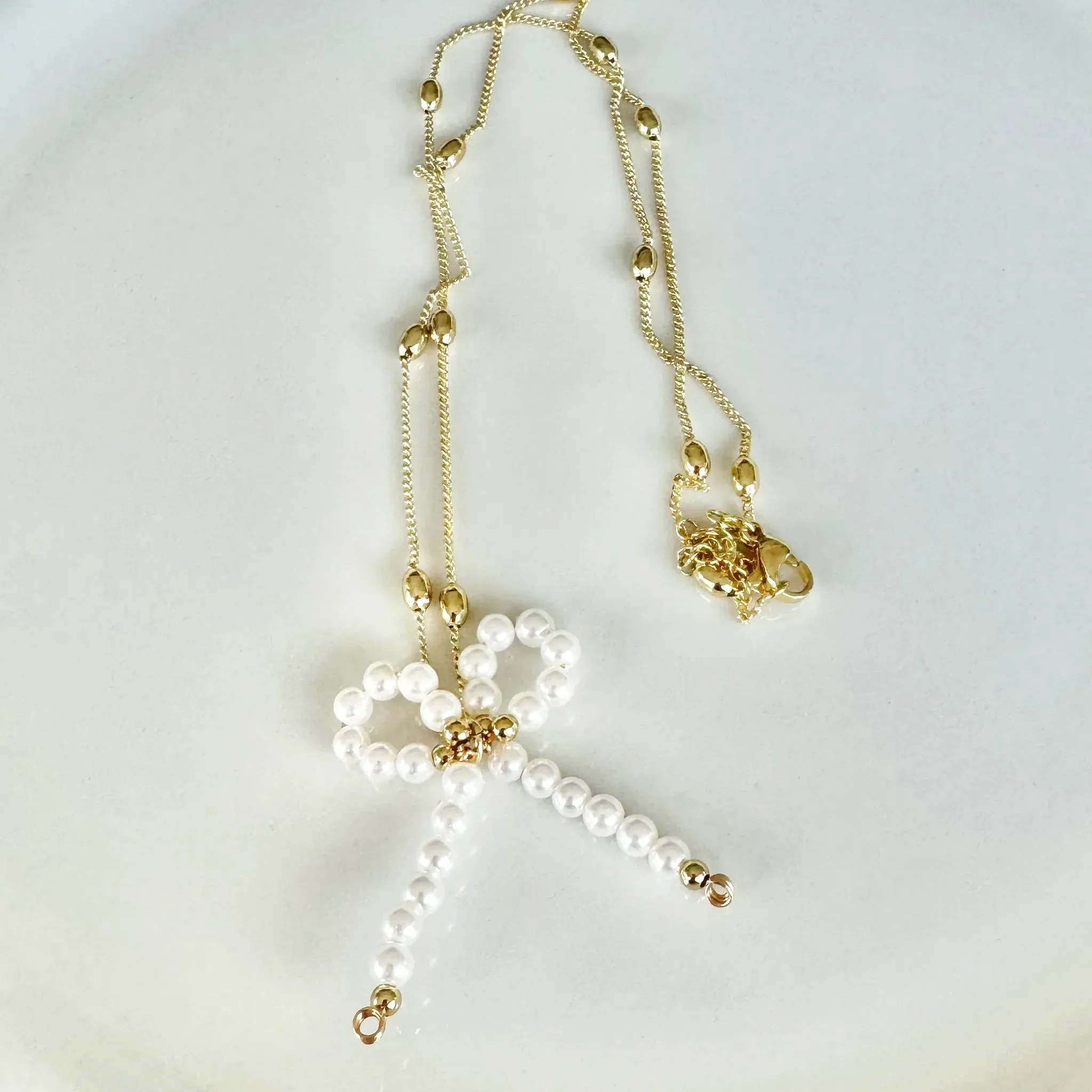 Treasure Jewels - Pretty Pearl Bow Necklace  - PREORDER