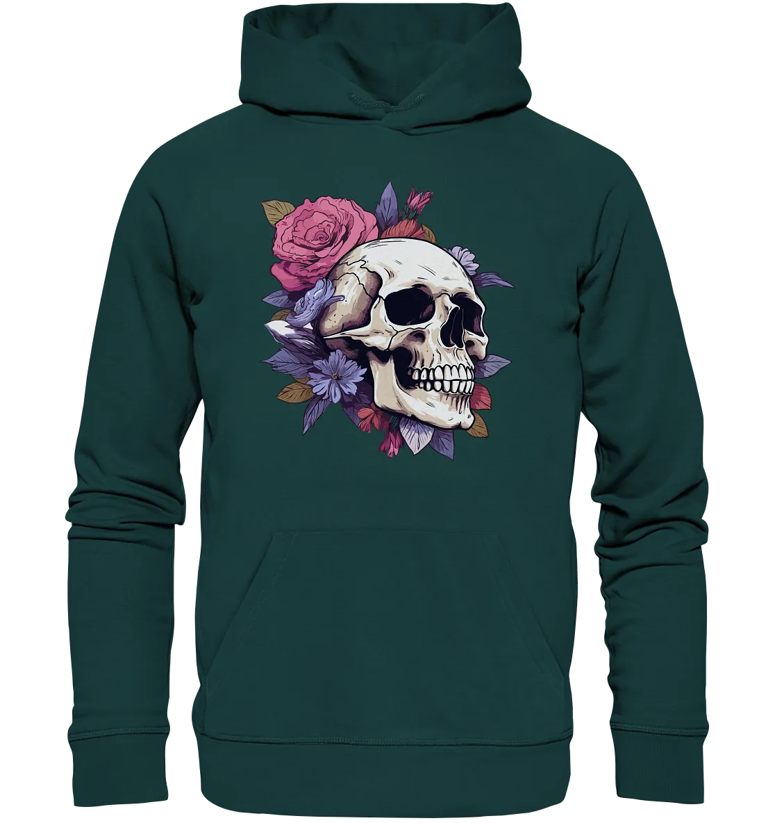 Unisex Bio-Hoodie mit Totenkopf Motiv "Boho Skull"