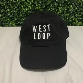 West Loop Embroidered Baseball Cap in Black