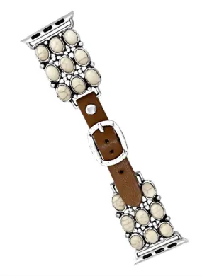 White Buffalo Square Cluster Apple Watchband