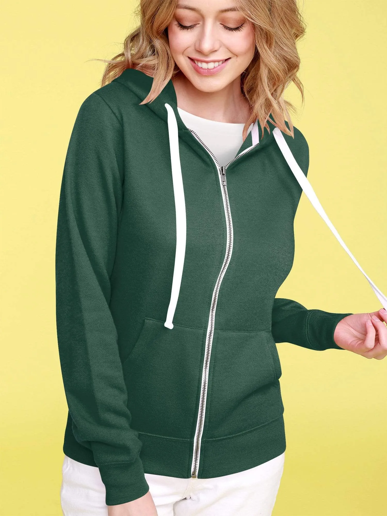 Women's Active Casual Zip-up Hoodie Long Sleeve Lightweight Sweatshirt