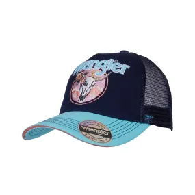 Wrangler Chelsea Trucker Cap | Navy/Aqua