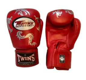 泰拳拳套 Thai Boxing Gloves : Twins Special FBGVL3-30S RED/SILVER